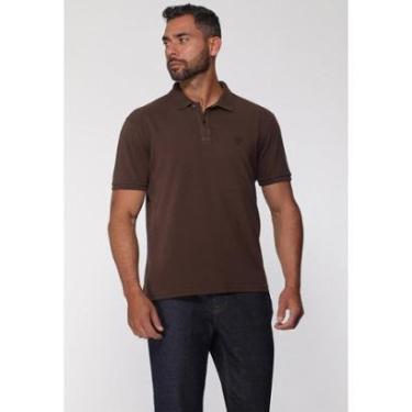 Imagem de Camisa Polo Guess Silk Gola Marrom-Masculino