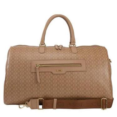 Imagem de Mala Nude Classe Grande de Mão com Alça Marrom-Feminino