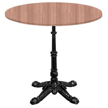 Imagem de Base De Mesa Apus Em Ferro Preto 75 Cm (alt) Tampo Mdp Redondo Noce Nat 70cm (larg) X 2,5 Cm (alt)