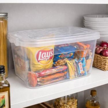 Imagem de Caixa Organizadora Multiuso 30 Litros Transparente Com Travas 3 UD - 3