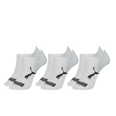 Imagem de Kit 3 Pares Meias Invisível Puma Sapatilha Adulto Original, Branco, 39