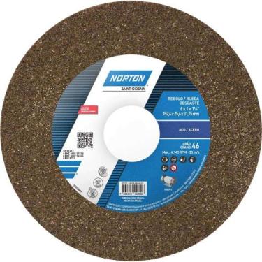 Imagem de Rebolo Reto 6" x 1", Grão 46, Marrom Norton OstenVonder