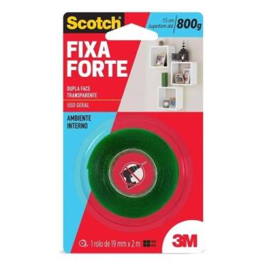 Imagem de Fita Adesiva Dupla Face Scotch 3M 800g Fixa Forte 19mmx2m