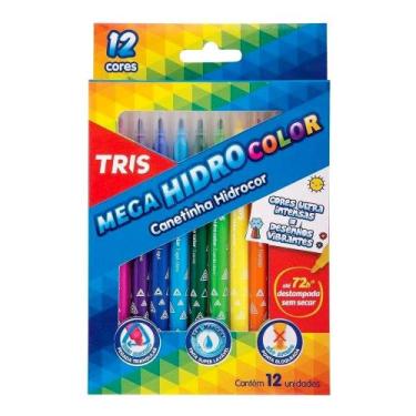 Imagem de Caneta Hidrográfica Tris Mega Hidro Color Retrátil 12 Cores