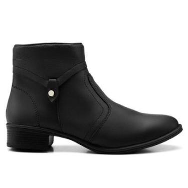 Imagem de Bota Casual Feminina Moderna Confortável Zíper Lateral Cano Curto Salto Baixo Dia A Dia...