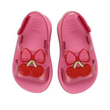 Imagem de Sandália Zaxynina Cherry Infantil Feminina Frutas Glitter Conforto -, 
