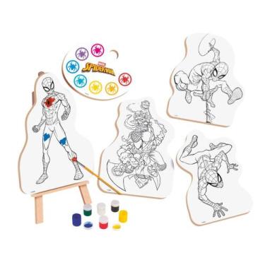 Imagem de Kit De Pintura Spider Man Marvel Com 04 Telas Nig - NIG BRINQUEDOS