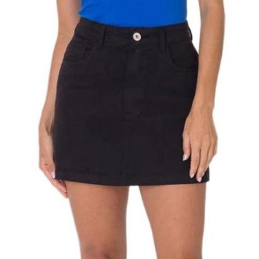 Imagem de Saia Curta Sarja Malwee 1000131427 Feminina Cintura Alta Stretch T. 38/46-Feminino