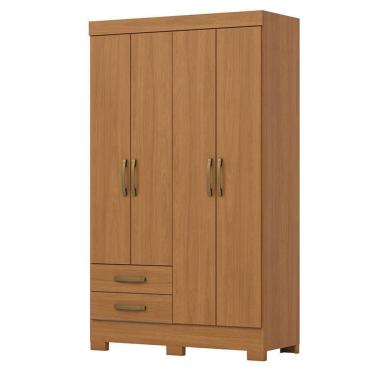 Imagem de Guarda Roupa Lima 04 Portas E 02 Gavetas Com Pés Be12 Cinamomo - Henn - Briz