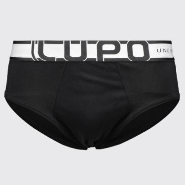 Imagem de Cueca Slip Lupo Algodão com Elastano Logo Preta, GG