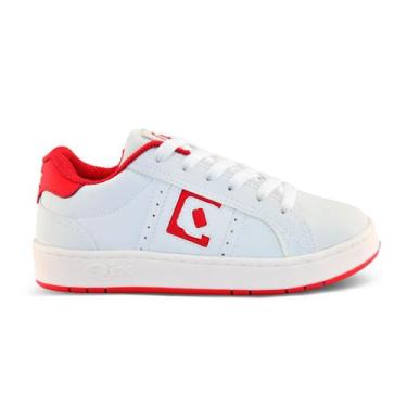 Imagem de Tênis Infantil QIX Combat Retrô, 31, Branco, Vermelho