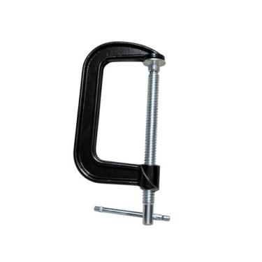 Imagem de Grampo Tipo G 125mm 5 Pol Preto Alta Pressão Reforçado Ideal para Marc