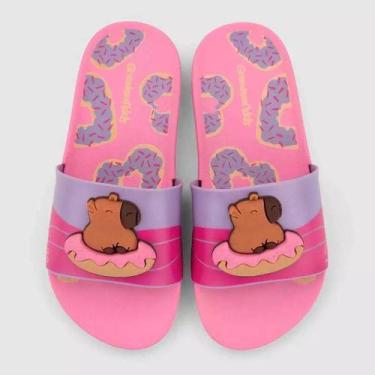 Imagem de Chinelo Slide Menina Grendene Kids Capivara 23454, Rosa, 30