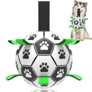 Imagem de Bola de futebol TBC PET Dog Toys com alças, interativa para cabo de gu