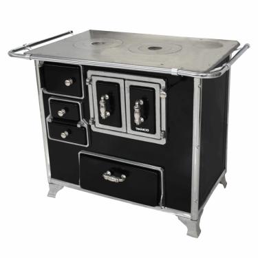 Imagem de Fogão a Lenha Venâncio Tradicional Nº 02 Preto Gabinete Porta Dupla Chapa Em Ferro Fund...