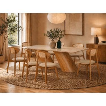 Imagem de Sala de Jantar maciça 8 cadeiras 2,20m corino Orion Imperial