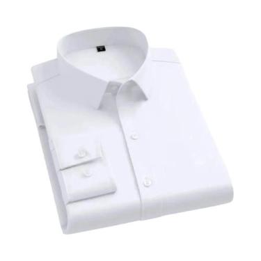 Imagem de Camisa Social Masculina De Manga Longa Elástica 55-105KG, Não Amassa, 