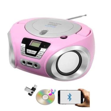 Imagem de Presente Mae Esposa Mulher Rádio Micro System Portátil Toca Cd Bluetoo