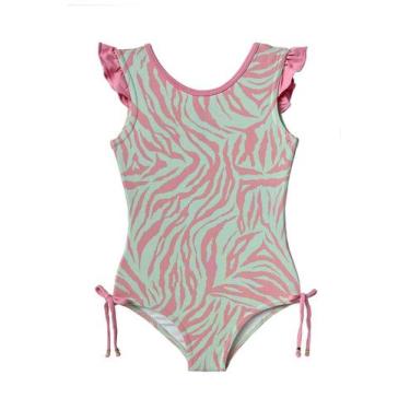 Imagem de Maiô Infantil com Babado Estampado - Metida Moça, 01, Safari balerina