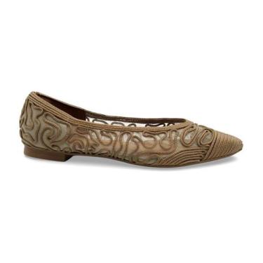 Imagem de Sapatilha Feminina Crochê Valentina 373316, Castor, 37