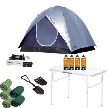Imagem de Barraca de camping p/5 pessoas c/colchonetes + fogareiro e mesa - Mor