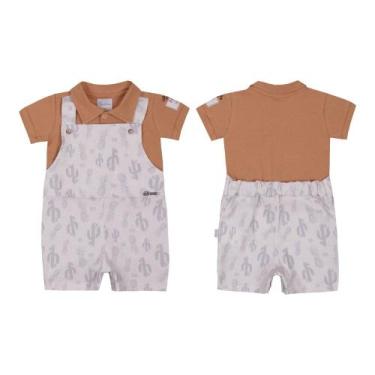 Imagem de Macacão Curto Bebê Menino Estampado Paraiso Banho Sol 13900, Caqui, M 
