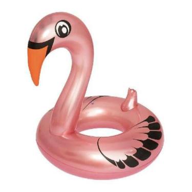 Imagem de Boia Cisne Perolado Rosa Inflável MOR com Abertura