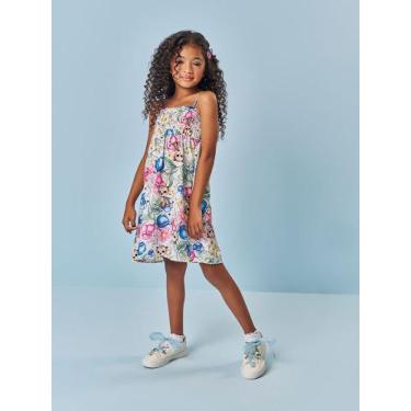 Imagem de Vestido Infantil Menina Floral Mundo Cinti, Natural, 14