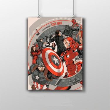 Imagem de Placa Decorativa - Guerra Civil Marvel - Nerdecs
