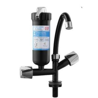 Imagem de Purificador de agua para mesa com bica movel plus preto e cromado  ( 1