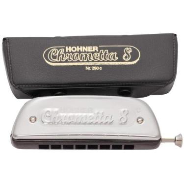 Imagem de Harmonica Hohner Gaita de Boca Hohner em C 250/32 Chrometta 8 C Dó