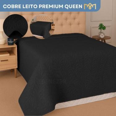 Imagem de Cobre Leito Queen Colcha Avulsa Slim Antialérgica Bordada Luxo Hotel T