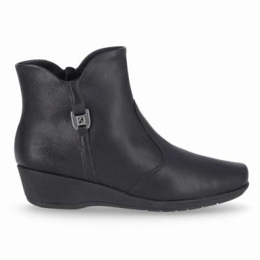 Imagem de Bota Piccadilly Cano Curto Anabela Médio 143249, Preto, 35