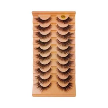 Imagem de Cílios Postiços Naturais E Volumosos D Curl 3D Longos De Mink, 7 a 10 