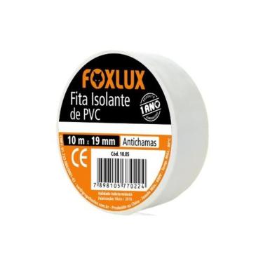 Imagem de Fita Isolante de PVC Branca para Isolação Elétrica Até 600V Antichamas 19MM 0,15MM 10M Foxlux