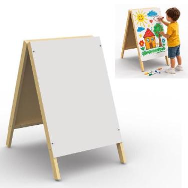 Imagem de Cavalete de calcada duplo lousa branca quadro expositor tabuleta resta