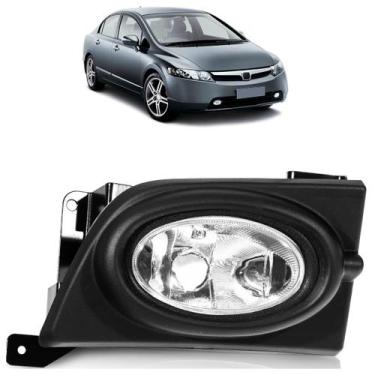 Imagem de Farol Milha Auxiliar Civic Lxs Exs 2007 A 2008 Lente Lisa Vidro - Auto