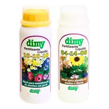 Imagem de Kit Fertilizante Adubo Npk 10-10-10 + 04-14-08 1000ml Dimy