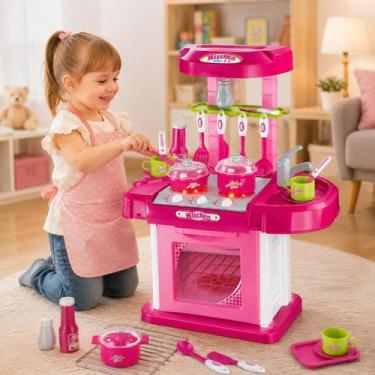 Imagem de Cozinha Infantil Com Som Luz Acessórios Criatividade Moderna - Importu