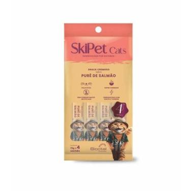 Imagem de Skipet Cats Snack Cremoso Sabor Purê de Salmão 4 Sachês
