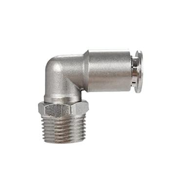 Imagem de 1 peça PL 14mm 16mm niquelado casado peças pneumáticas cotovelo acessórios de ar conector rápido elemento um toque empurrar YYDFPIIA (Color : PL16-04)