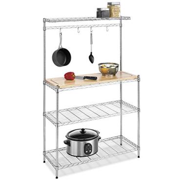 Imagem de Whitmor Rack Supreme Baker's Rack com tábua de corte removível segura para alimentos – Cromada