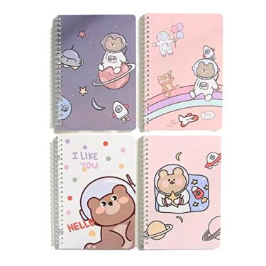 Imagem de Caderno espiral A5 com desenho fofo e 60 folhas Kawaii Bunny Bear Agenda diária semanal, organizador de notas, material escolar, bloco de notas