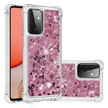 Imagem de Capas de telefone Glitter Case para Samsung Galaxy A72 5G. Caso para mulheres meninas feminino sparkle líquido luxo flutuante moto rápido transparente macio Tpu. Capa de celular Capa protetora da capa