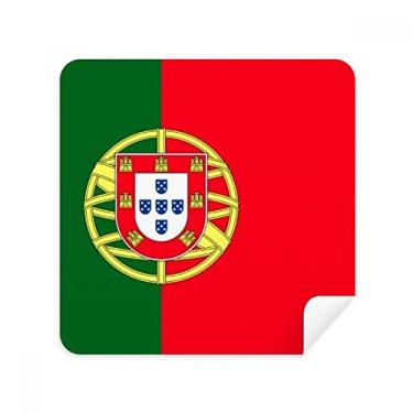 Imagem de Pano de limpeza de tela com bandeira nacional de Portugal da Europa, tecido de camurça, pacote com 2