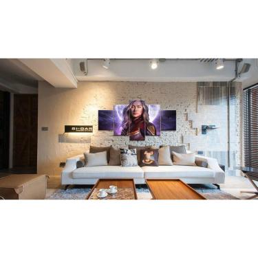 Imagem de Quadro Decorativo C. Marvel 5 peças 130x65 cm em tecido