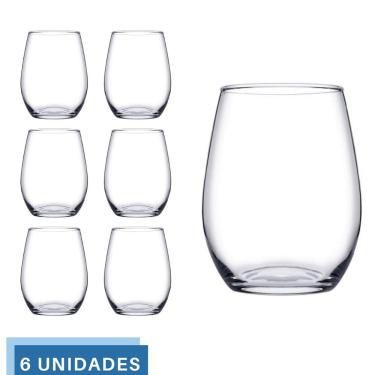 Imagem de kit 6 Copos Vidro Transparente Redondo 440ml Amber Pasabahçe
