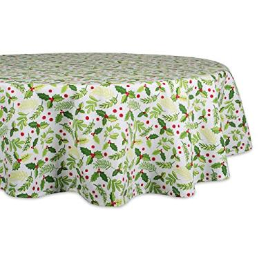 Imagem de DII Coleção Boughs of Holly Decorativa Mesa de Jantar e Decoração de Cozinha, Toalha de Mesa, Redondo de 177,8 cm, Vegetação de Natal
