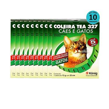 Imagem de Kit Coleira Contra Pulgas e Carrapatos TEA 327 Gatos König 13g c/ 33cm C/ 10 unidades