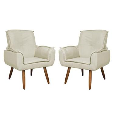 Imagem de Kit 02 Poltronas Decorativa Emília Plus Suede - Ds Estofados